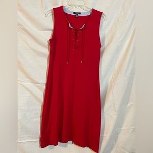 Chaps Red Sleeveless Dress, Medium